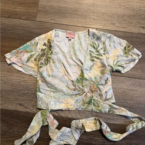 Show Me Your MuMu Tropical Wrap Blouse - Pastel Hues